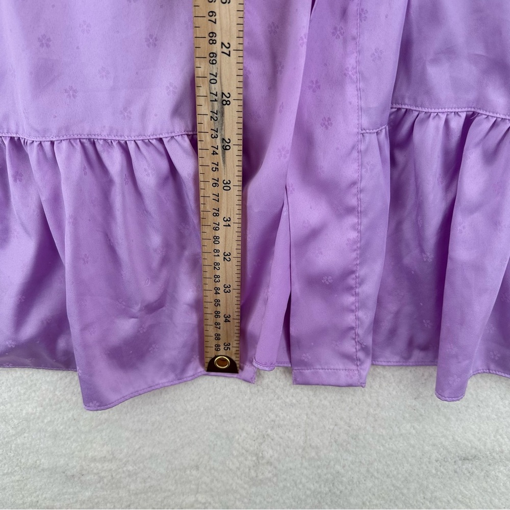 Fairy Ruffled Y2K International Concepts Intimates Lavender Satin Robe - Picture 4 of 7